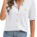Zeagoo Womens Summer Tops Button Down Shirts