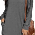 PrinStory Womens Long Sleeves Dresses Casual Loose