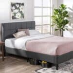 Zinus Upholstered Diamond Stitched Platform Bed with