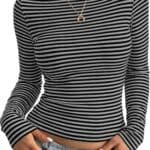 PRETTYGARDEN Long Sleeve Striped Shirts for Women